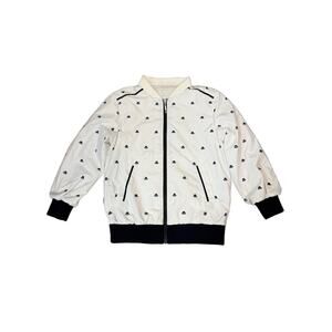 Nicholas & Bears Kids Bomber Jacket Windbreaker Like New Size 6Y 6 White Mesh